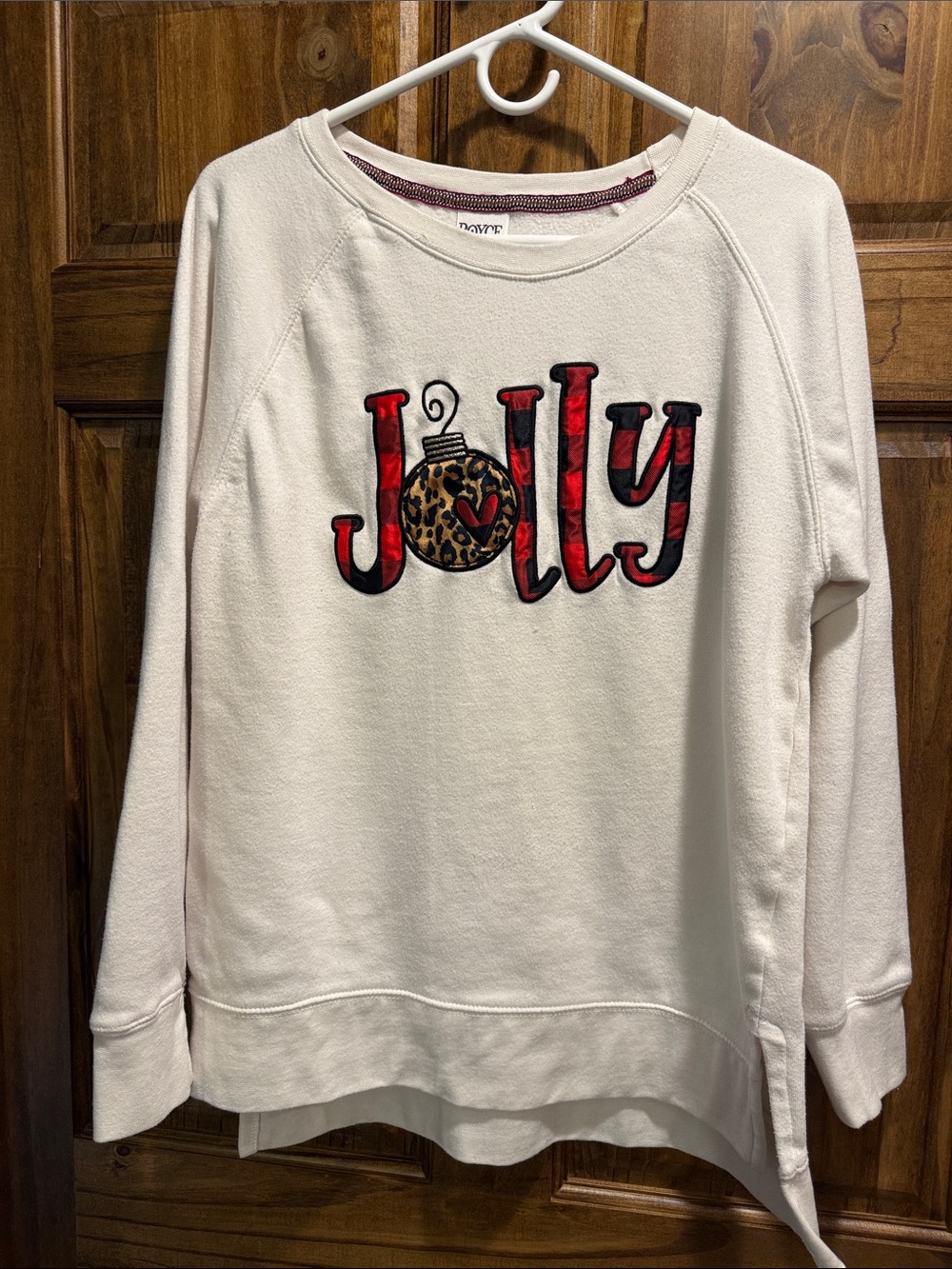 Jolly Graphic Cream Holiday Sweatshirt
